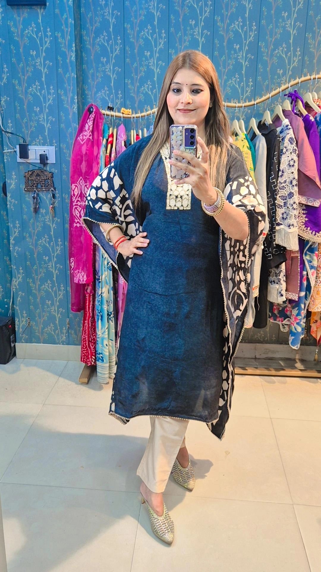 Indigo Handblock Printed Suit Set