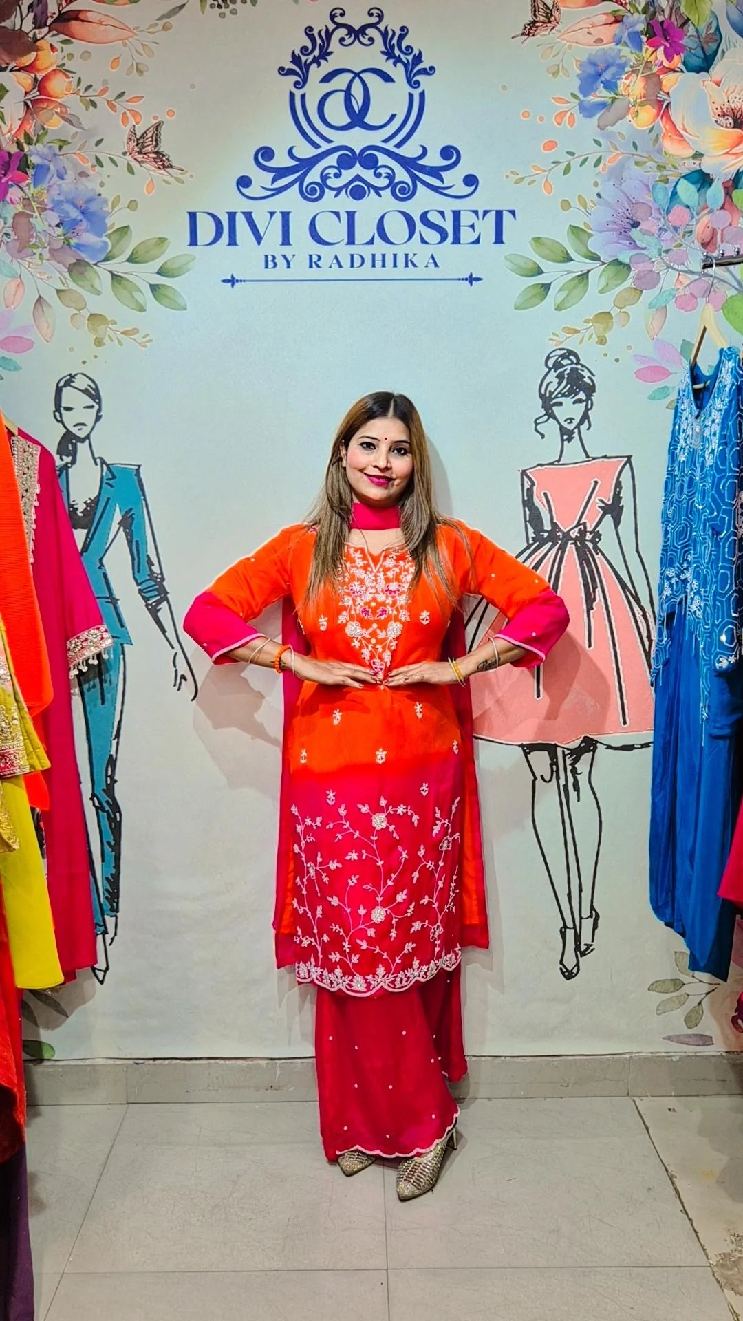 Orange Partywear Suits