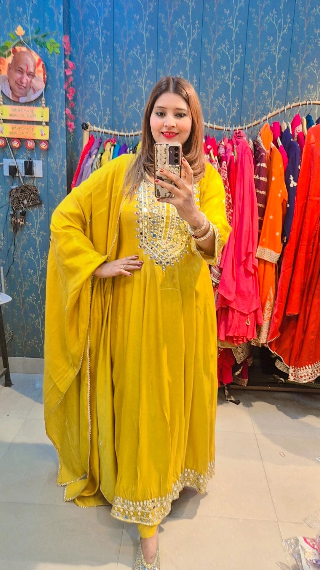 ANARKALI SUIT WITH POTLI FULL MIROR EMBROIDERY