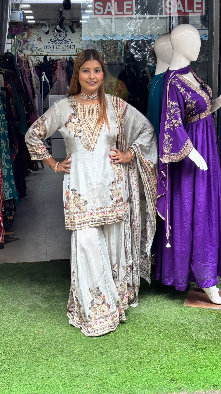 "Adaa Royale" CREPE SHARARA THREE PIECE SET