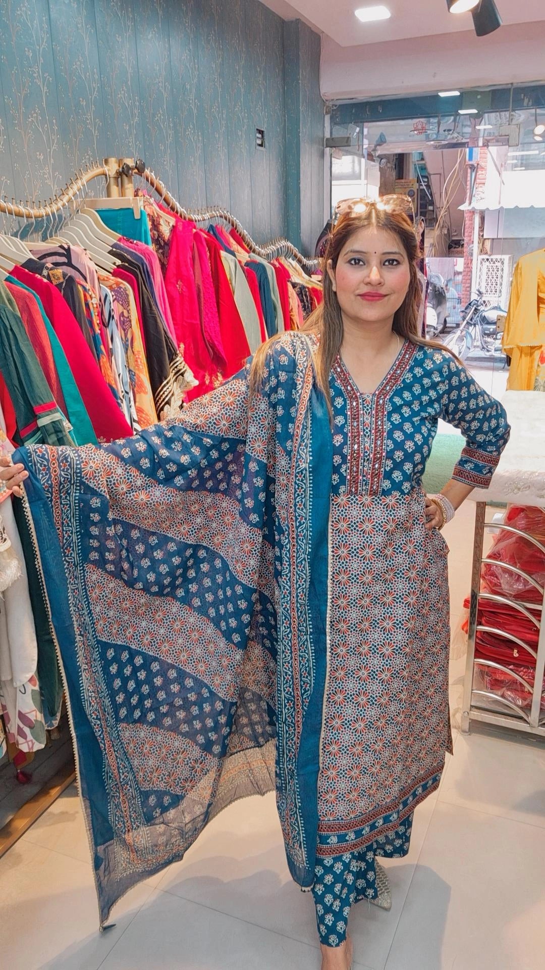 "Block Print" Cotton Suit Set