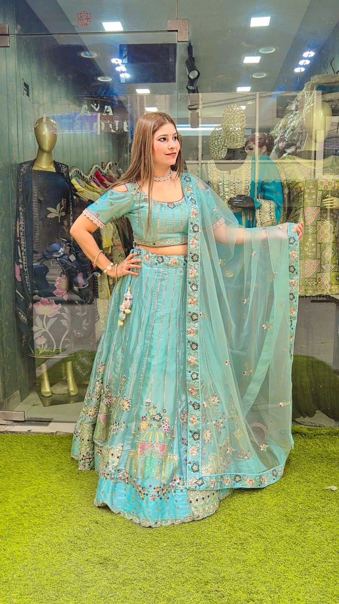 "Sohni" Teal Blue Lehenga