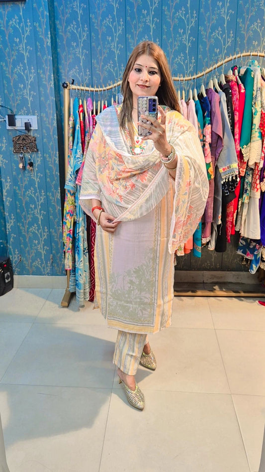 "Pastel Peach" Floral Suit Set