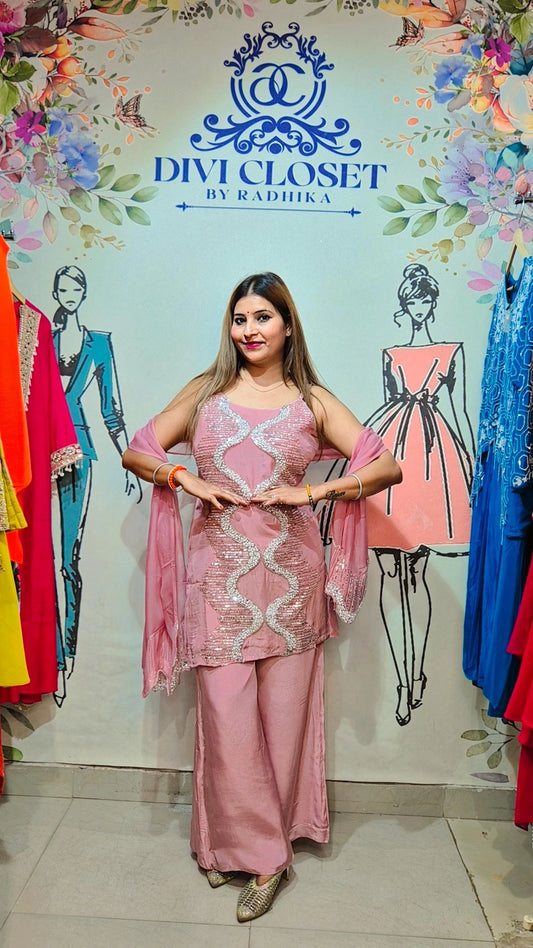 "Sequin Wave" PLAZO SET