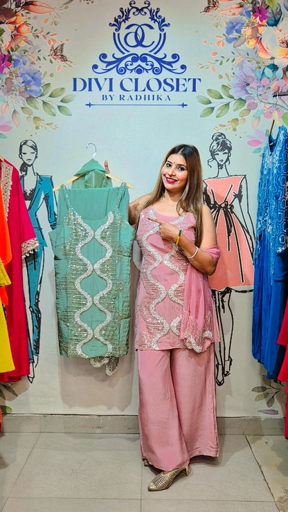 "Sequin Wave" PLAZO SET