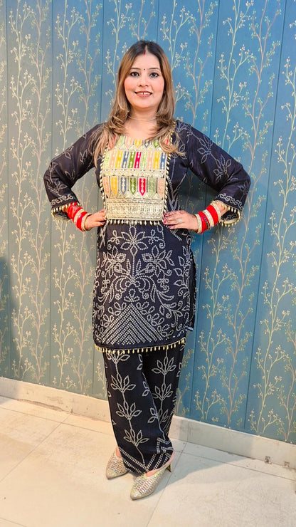 Midnight Mirror Embroidered Coord Set