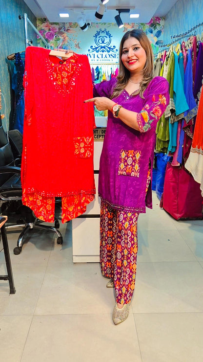 "Pocket Glow" Crepe Co-ord with Palzoo