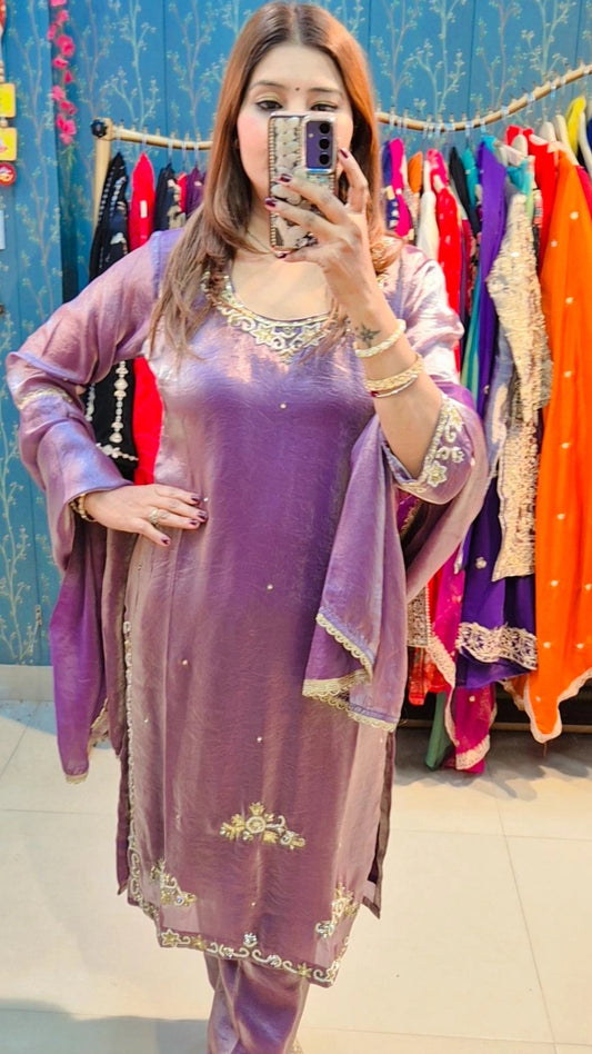 PARTYWEAR SUIT WITH BEAUTIFUL HAND EMBRIODERY