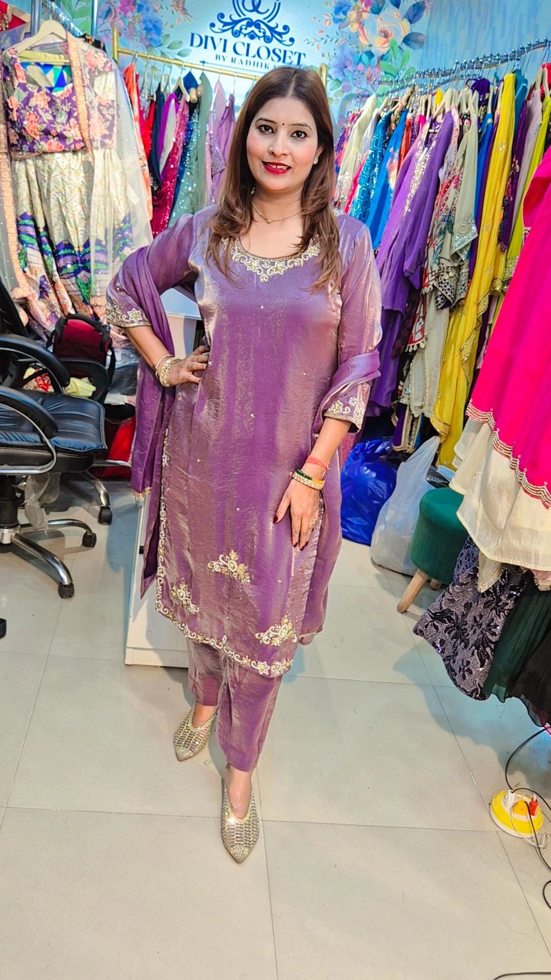 PARTYWEAR SUIT WITH BEAUTIFUL HAND EMBRIODERY