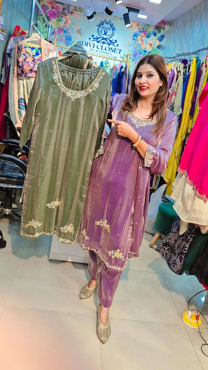 PARTYWEAR SUIT WITH BEAUTIFUL HAND EMBRIODERY