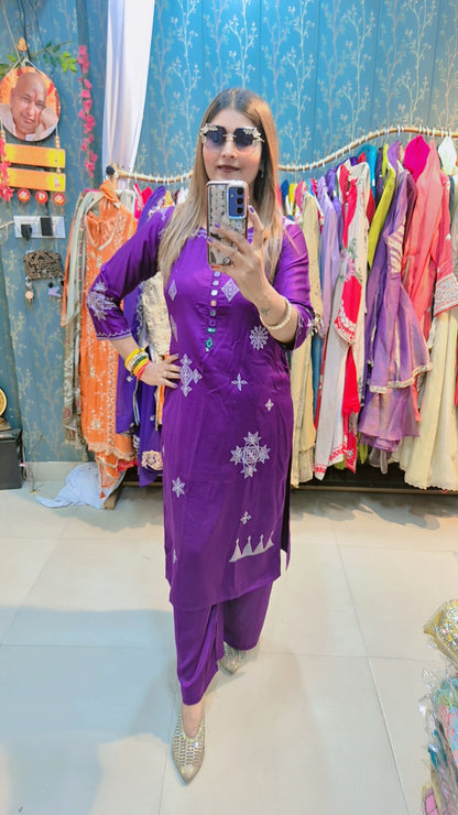 DIVI Mirror Work Cotton Ensemble Coord Set