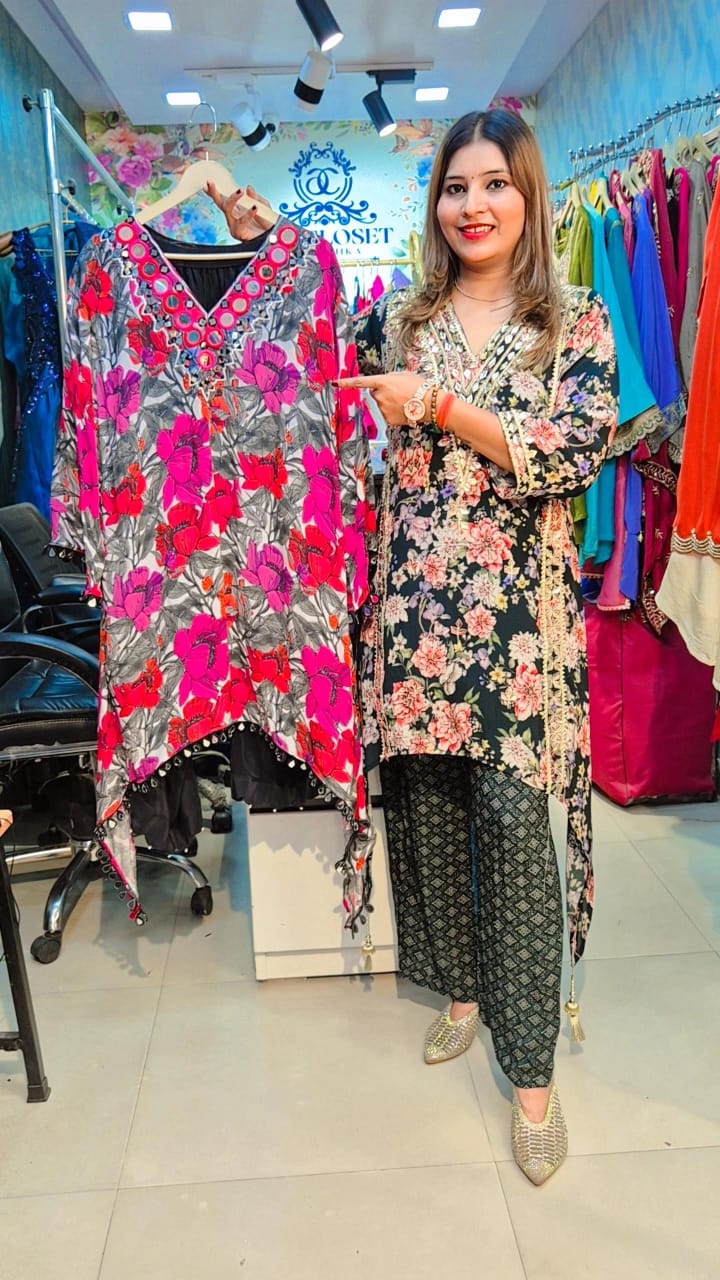 "Zyra" C Cut CoordSet With Plazzo