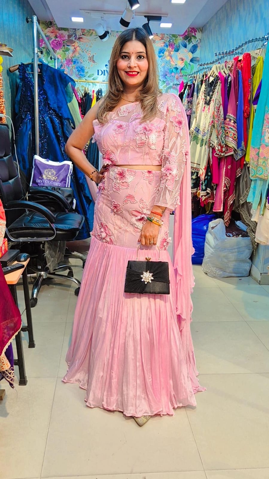 “Petal Whisper" Indowestern