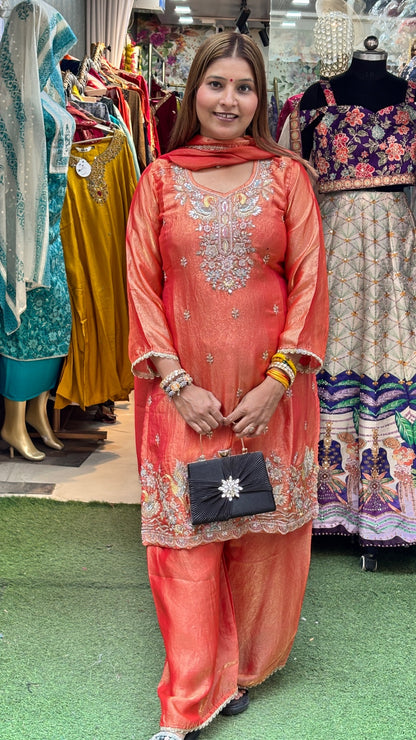 "Zarqash Luxe Set" THREE PIECE PLAZO SUIT