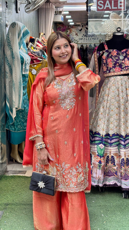 "Zarqash Luxe Set" THREE PIECE PLAZO SUIT