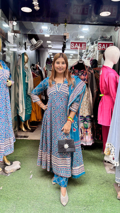 "Zivara" THREE PIECE ANARAKALI SUIT SET