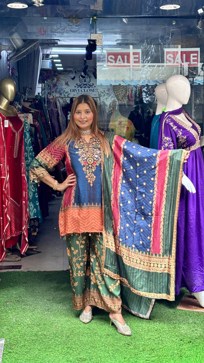 "MAHIRA" THREE PIECE PLAZO SUIT